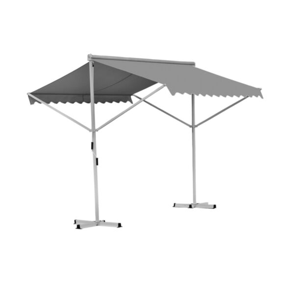 Store banne sur pied double pentes 4 x 3 m gris - INVENTIV