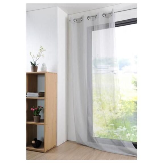 voilage sablé 135x260 cm Monna Gris