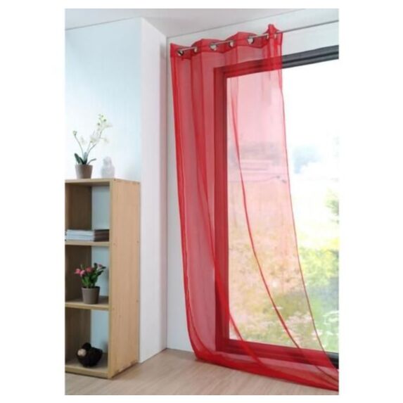 voilage sablé 135x260 cm Monna Rouge