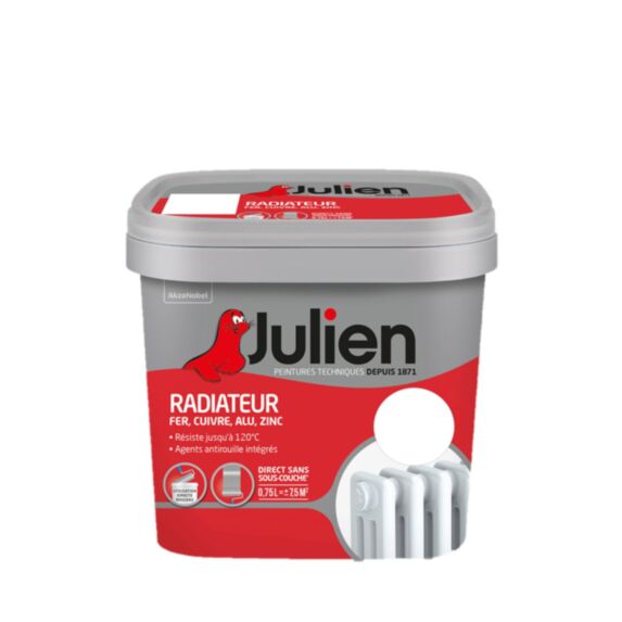 Peinture spéciale radiateur Brillant Blanc 0,75L - JULIEN