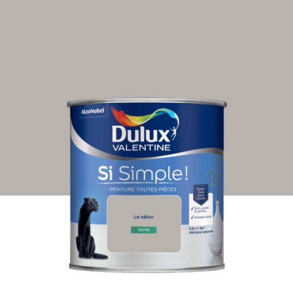Peinture toutes pièces Si Simple ! Le Béton Satin 0,5L - DULUX VALENTINE
