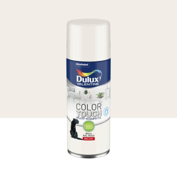 Peinture aérosol Multi-supports Int/Ext Color Touch Blanc Brillant 400ml - DULUX VALENTINE
