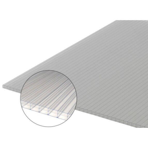 Plaque polycarbonate alvéolaire 16mm triple paroi clair 300x98cm