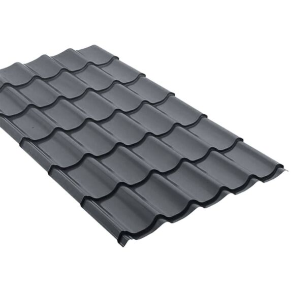 Panneau tuile galvanisé 50/100e 1,95x1,04cm Anthracite