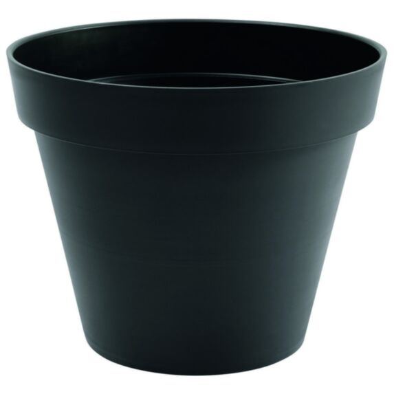 Pot rond Toscane plastique moulé Ø48 gris anthracite - EDA