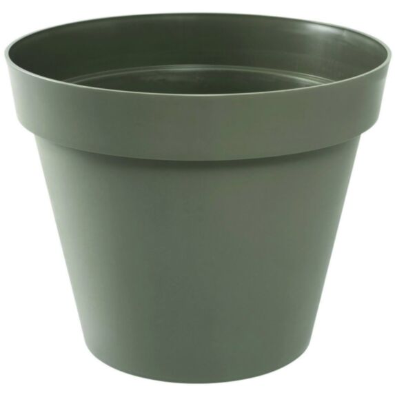 Pot rond Toscane plastique moulé Ø48cm taupe - EDA