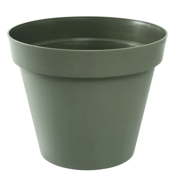 Pot rond Toscane plastique moulé Ø60 taupe - EDA