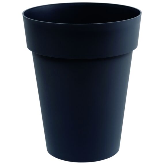 Pot mi-haut Toscane plastique moulé rond Ø44x53 anthracite - EDA