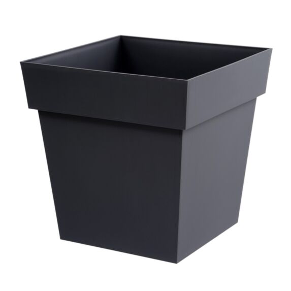 Pot Toscane carré plastique moulé 39x39cm anthracite - EDA