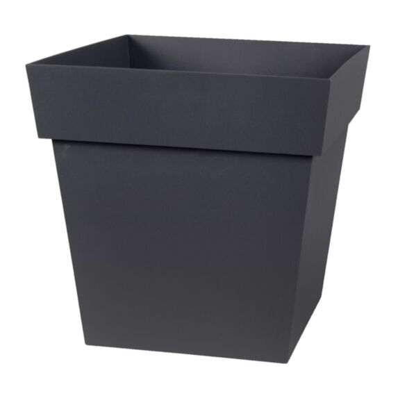 Pot carré Toscane plastique moulé 32x32cm anthracite - EDA
