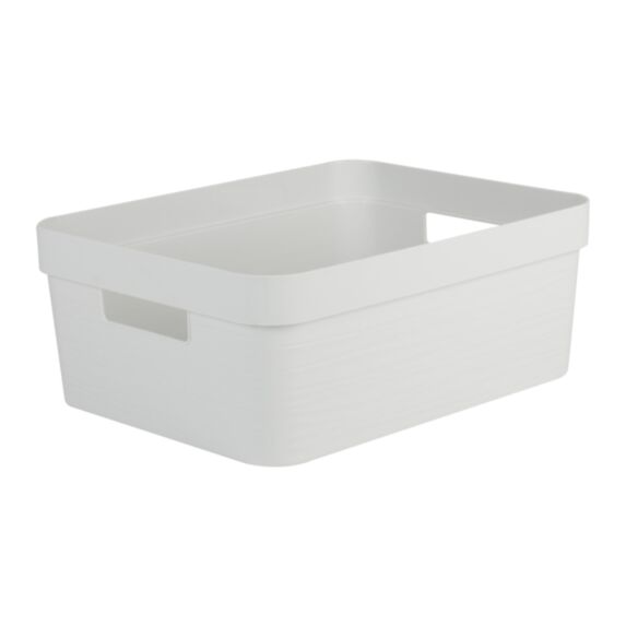 Bac de rangement stone EDA blanc cérusé 12l