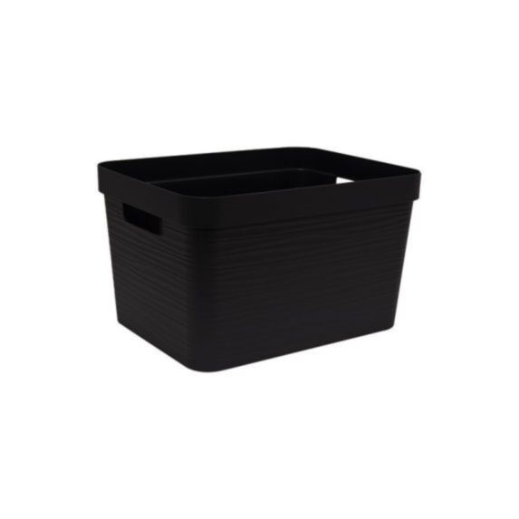 Boite de rangement 30 l décor stone 43x33x25,7cm noir - EDA