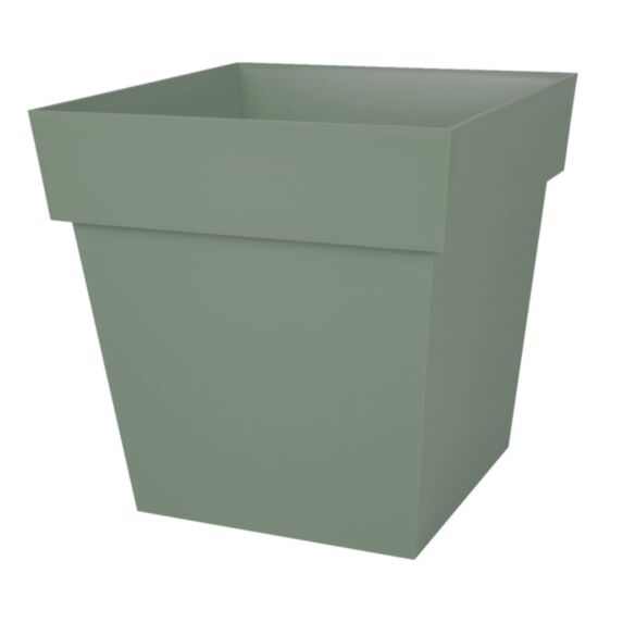 Pot Toscane carré plastique 39x39x39cm vert laurier - EDA