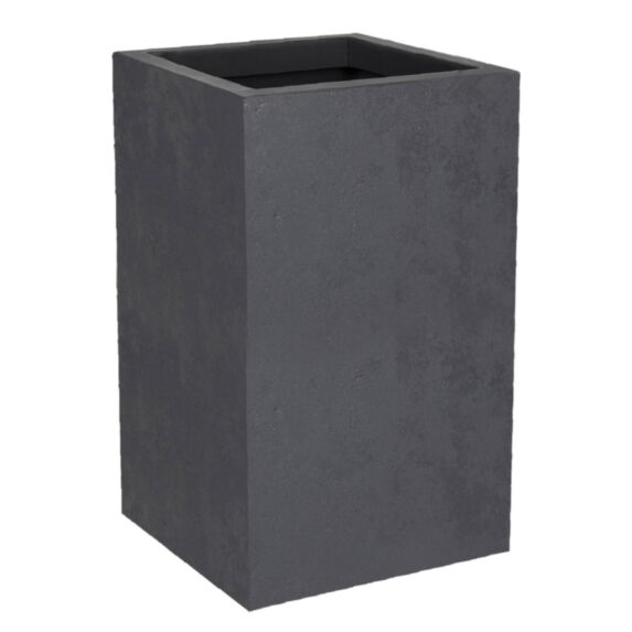 Pot carré Basalt Up plastique 29,5x29,5x49,5cm gris anthracite - POETIC