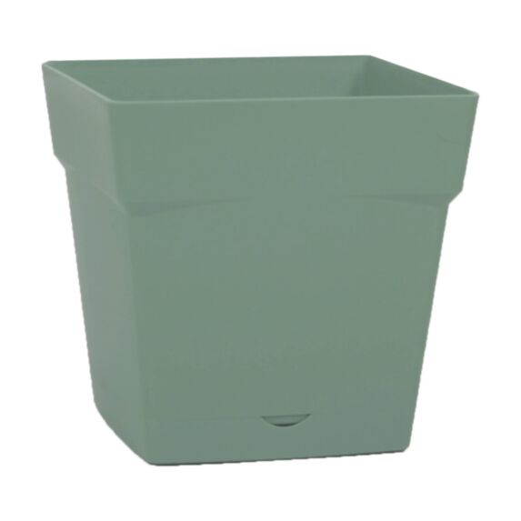 Pot carré Toscane plastique 24,8x24,8x24cm vert - EDA