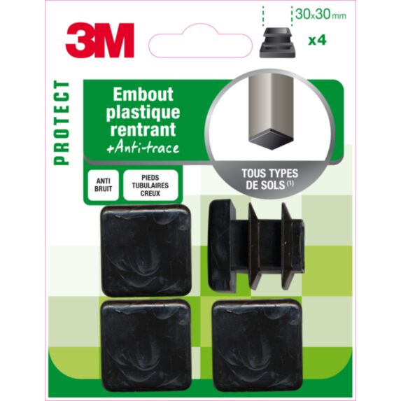 Embout plastique carré 30x30mm - 3M