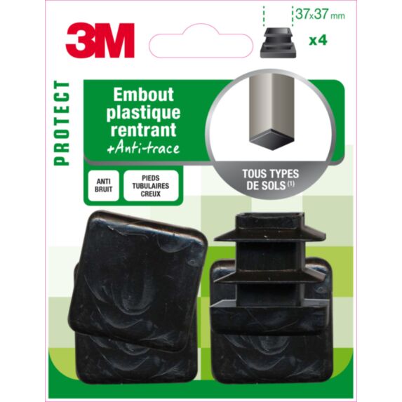 4 embouts plastique rentrant noir - 3M