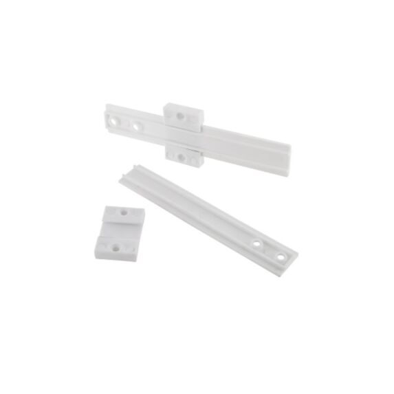Glissière fixation porte frigo encastré plastique blanc 150mm 1 jeu - VYNEX