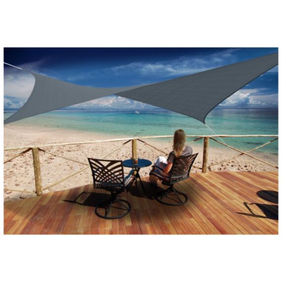 Voile d'ombrage rectangulaire 4x3m Ardoise - JARDILINE
