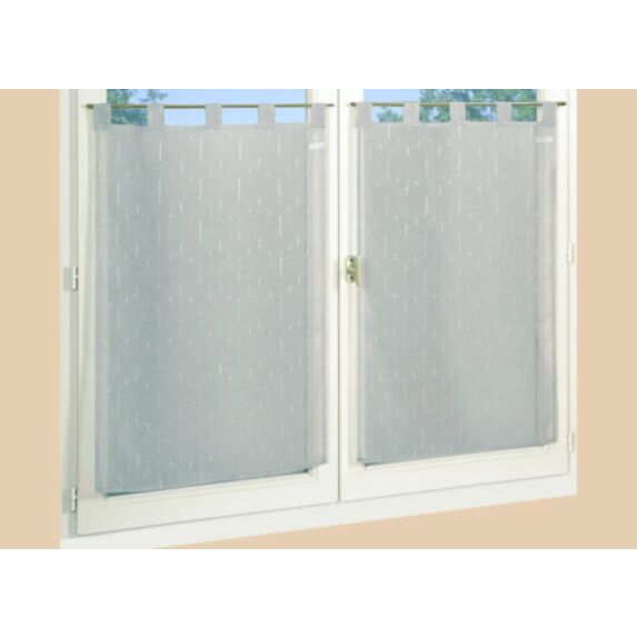 Vitrage Etamine 60x160cm gris x2 100% polyester - DYLREV