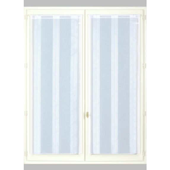 Vitrage Etamine 60x160cm blanc 2 pièces polyester - DYLREV