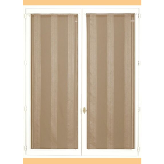 Vitrage Etamine 60x160cm taupe x2 polyester - DYLREV