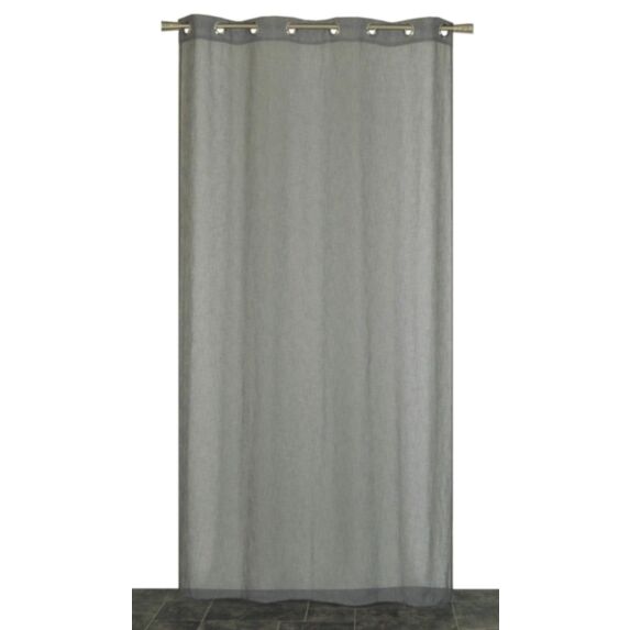 Voilage œillets étamine aspect lin gris 140x240cm - DYLREV