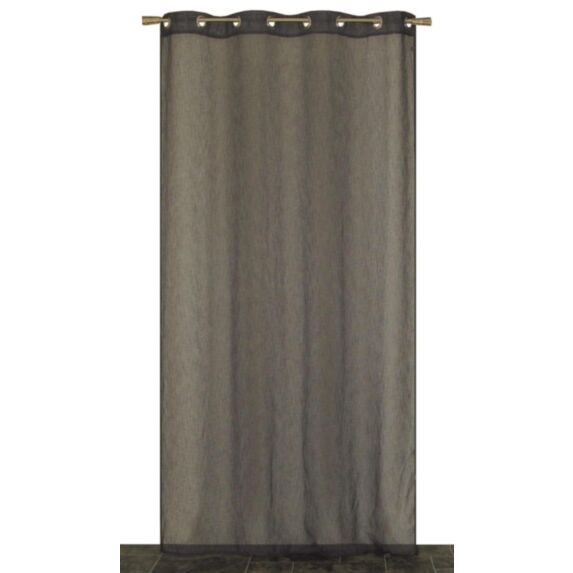 Voilage œillets étamine aspect lin anthracite 140x240cm - DYLREV