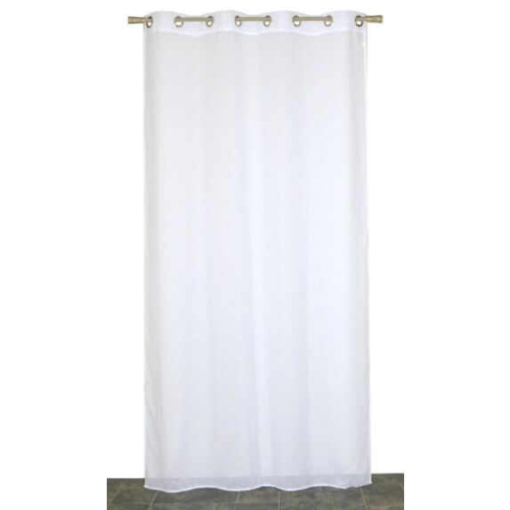 Voilage œillets étamine aspect lin blanc 140x240cm - DYLREV