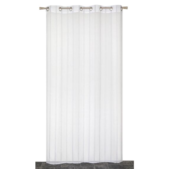 Voilage œillets étamine lignes jacquard gris 140x240cm - DYLREV