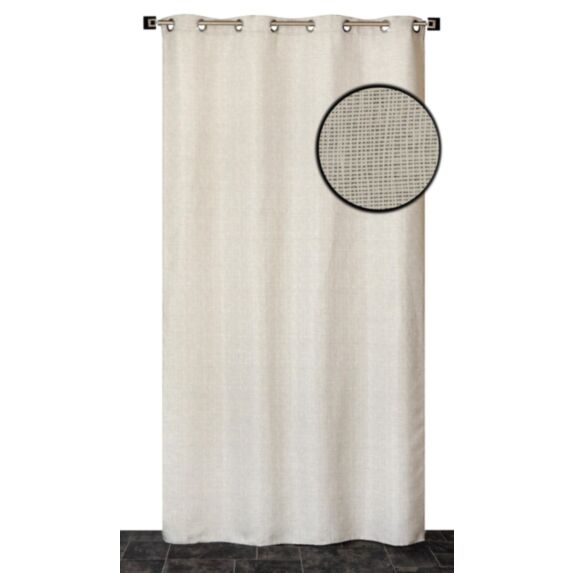 Rideau œillets lourd jacquard noir/beige 140x240cm - DYLREV