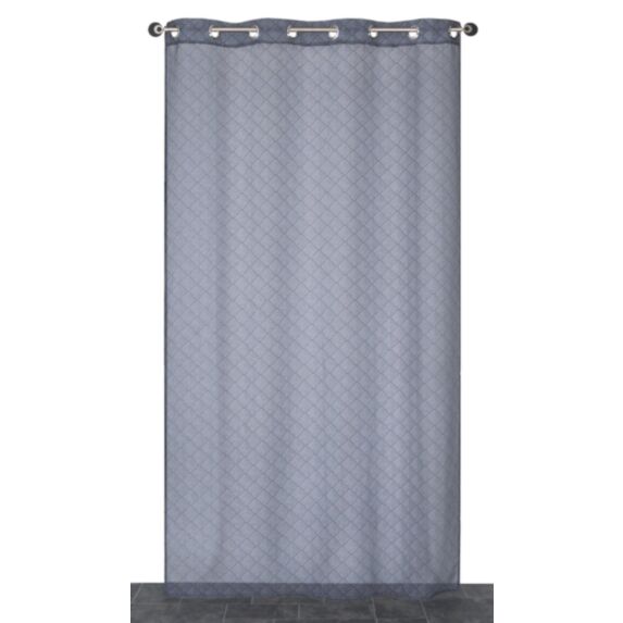 Voilage œillets imprimé anthracite 140x240cm - DYLREV