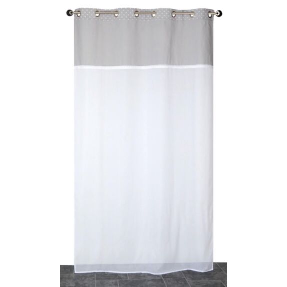 Voilage œillets étamine parement gris 140x240cm - DYLREV
