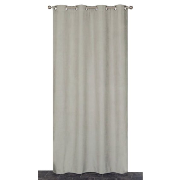 Rideau thermique à oeillets suédé gris 140x180cm