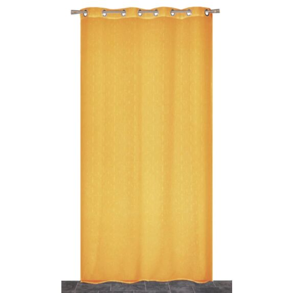 Voilage œillets étamine fils coupés moutarde 140x240cm - DYLREV