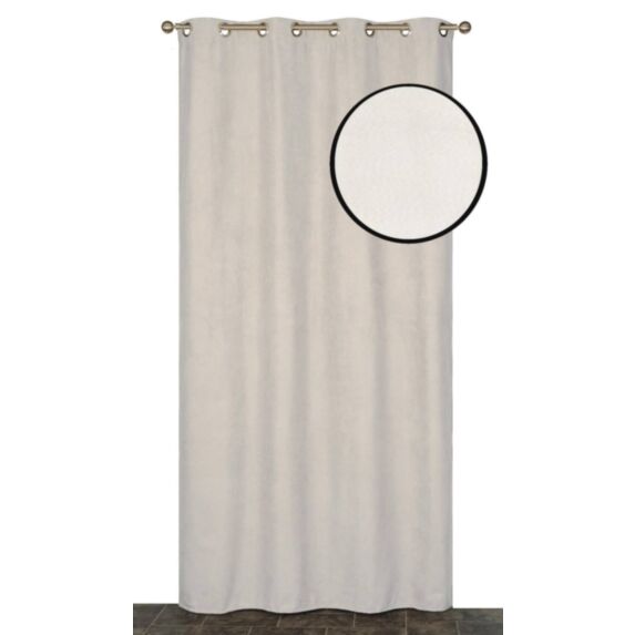Rideau oeillets isolant thermique suédé beige 140x280cm