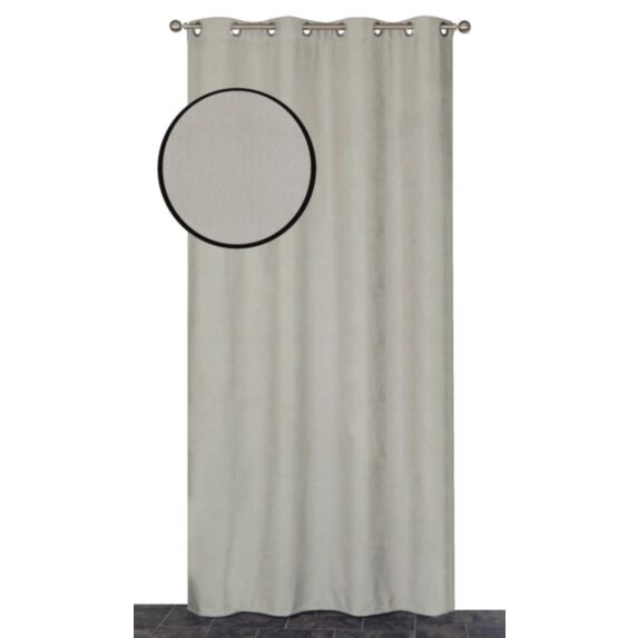 Rideau oeillets isolant thermique suédé gris 140x280cm