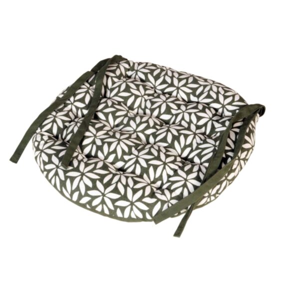 Coussin de chaise bicolore kaki Ø40cm