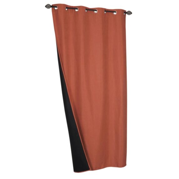 Rideau effet brossé isolant thermique 140x240cm brique - DYLREV