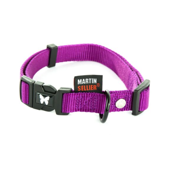 Collier nylon réglable 25-45/65 mauve
