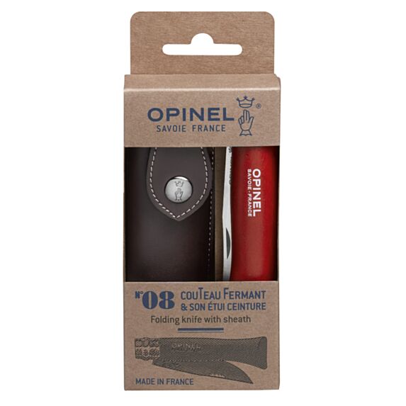 Couteau baroudeur N8 rouge + étui - OPINEL