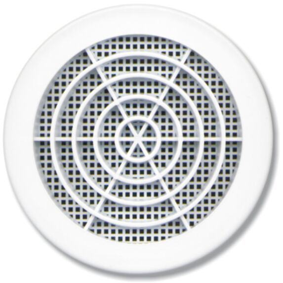 Grille PVC à clipser Ø120 blanc avec moustiquaire - AUTOGYRE