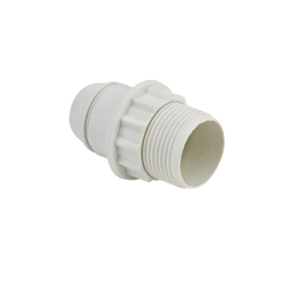 Douille E14 chemise 1/2 filetée avec bague blanc - DEBFLEX