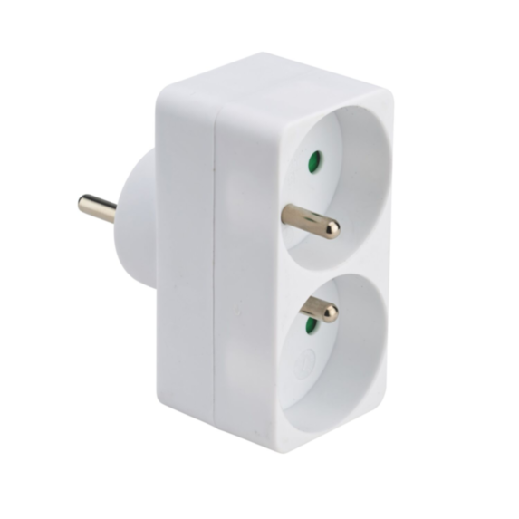 Fiche 2 prises Biplite Façade 2P+T 16A Blanc - DEBFLEX