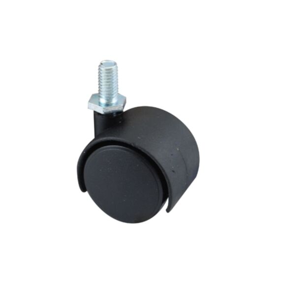 Roulette décorative à tige filetée pivotante polypro noir Ø35mm - Charge supportée 20 kg - CIME