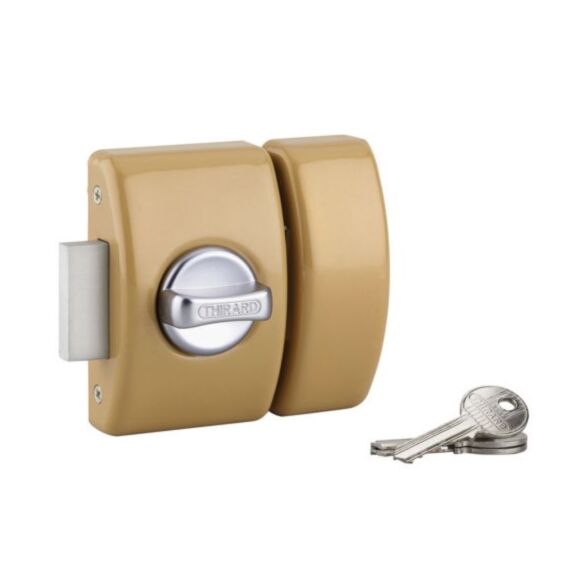 Verrou Design à bouton et cylindre 45mm 3 clés 371515 - THIRARD