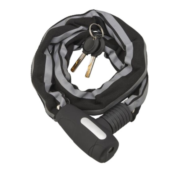 Chaine Antivol + 2 Clés Noir 6x6x900mm Réversibles