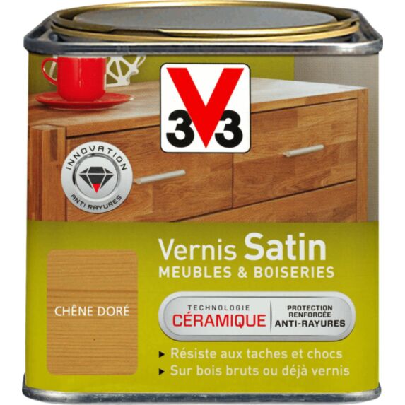 Vernis intérieur ciré satin 0.5L - Chêne doré - V33