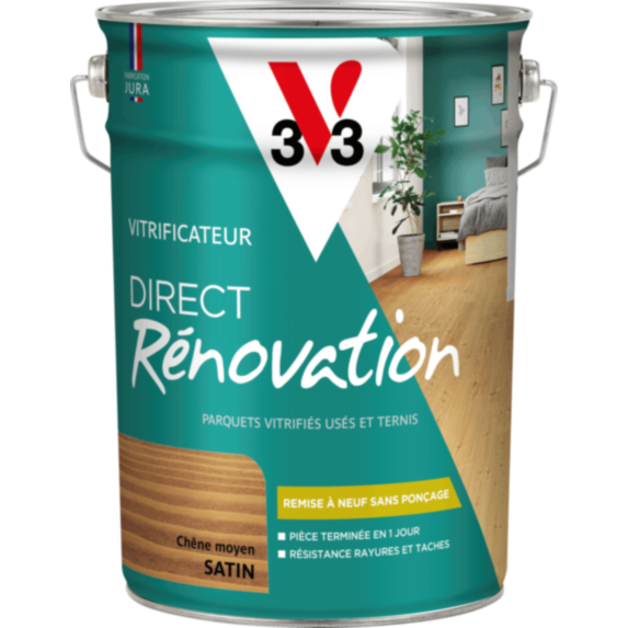 Vitrificateur renovation incolore chêne moyen satin 5 L - V33