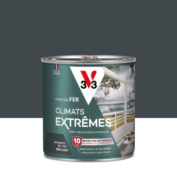Peinture Fer Climats Extrêmes Brillant Anthracite 0,5 L